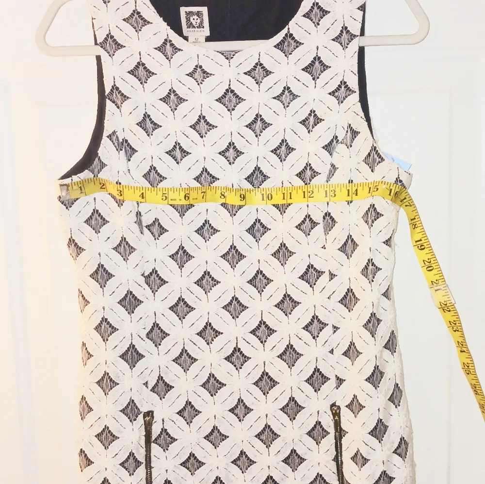 Anne Klein Women's Navy Blue And White Sleeveless Dress Size 12 - Picture 7 of 10